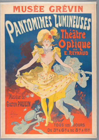 Pantomimes lumineuses, 1892, Jules Chéret, 1892 Canvas Print