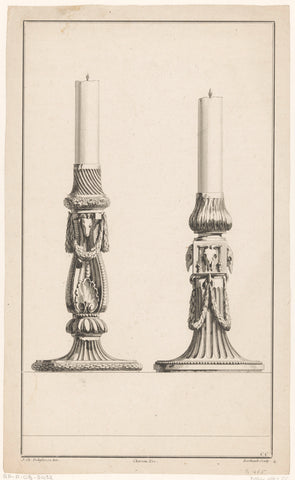 Candlesticks with ram's head and cattle skulls, Berthault, 1771 Canvas Print