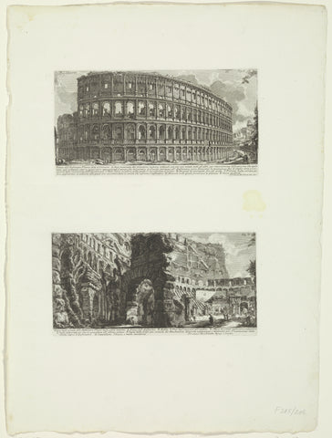 Exterior and interior of the Colosseum in Rome, Giovanni Battista Piranesi, c. 1756 - c. 1757 Canvas Print