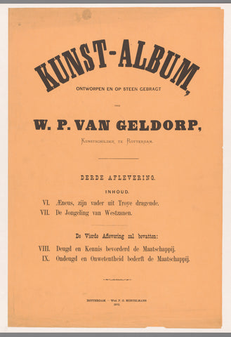 Cover for Art-Album by W. P. van Geldorp third episode 1873, Wilhelmus Petrus van Geldorp, 1873 Canvas Print