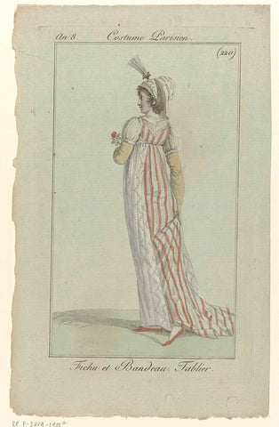 Journal des Dames et des Modes, Costume Parisien, 4 June 1800, Year 8 (220) : Fichu et Bandeau. Aprlier., anonymous, 1800 Canvas Print