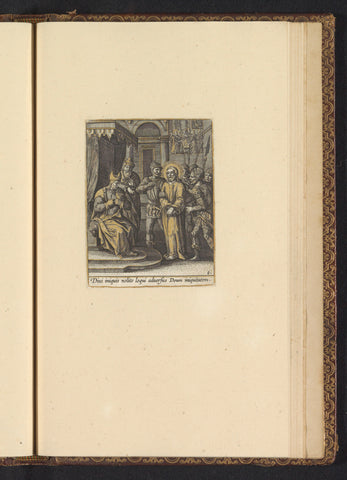 Christ before Caiaphas, Adriaen Collaert, c. 1580 - c. 1590 Canvas Print