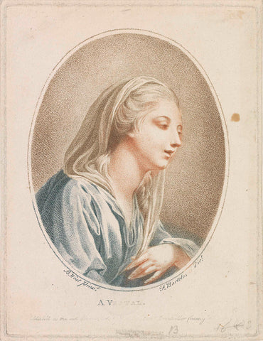 Portrait of a Woman, Francesco Bartolozzi, 1774 Canvas Print