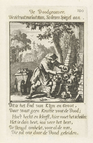 Gravedigger, Jan Luyken, 1694 Canvas Print