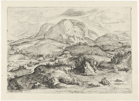 Mountain landscape, Gerrit Gauw, 1604 - 1638 Canvas Print