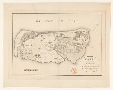 Map of the island of Texel, Daniël Veelwaard (I), in or after 1810 Canvas Print