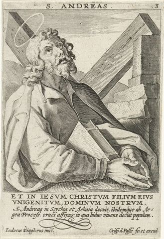 Apostel Andreas, Crispijn van de Passe (I), 1594 Canvas Print