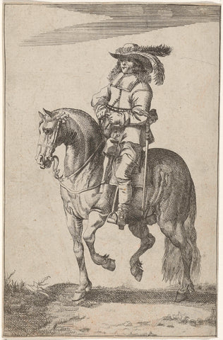 Rider driving left, Pieter Nolpe, 1623 - 1703 Canvas Print