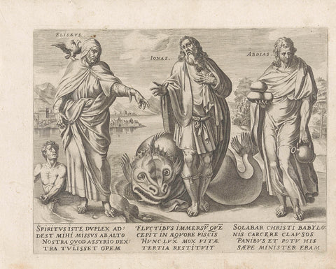 Elisha, Jonah en Obadja, Jan Snellinck (I), 1585 Canvas Print