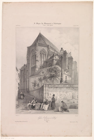 View of the Église Saint-Étienne in Elbeuf, Louis-Julien Jacottet, 1840 - 1843 Canvas Print