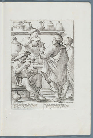 De Luiwammes drinks liqueur, Giuseppe Maria Mitelli, c. 1683 Canvas Print