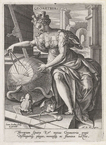 Geometry, Johann Sadeler (I), 1560 - 1600 Canvas Print