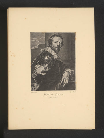 Reproduction of an engraving of a portrait of Adam de Coster by Pieter de Jode (II), Joseph Maes, c. 1872 - in or before 1877 Canvas Print