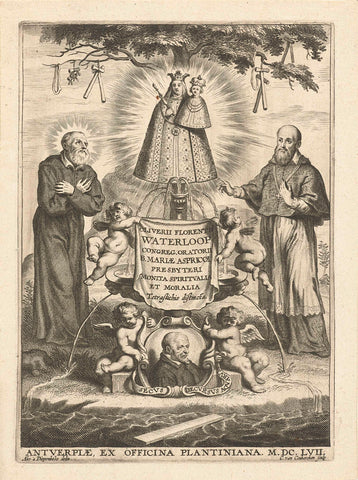 Title page for: Oliver Florentius Waterloop, Monita spiritualia et moralia, 1657., Cornelis van Caukercken, 1657 Canvas Print