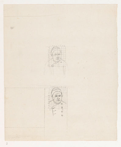 Studies for portrait of Jan Conrad Brandes, Jan Brandes, 1777 Canvas Print