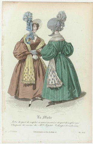 La Mode, 10 novembre 1832, Pl. 264 : Robe de gros de naples (...), Jean Denis Nargeot, 1832 Canvas Print