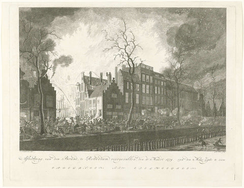 Brand in de Pottebakkerssteeg te Rotterdam, 1779, Pieter de Mare, 1779 Canvas Print