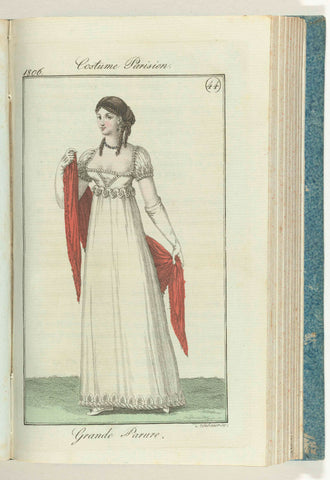 Journal des Dames et des Modes, editie Frankfurt 27 October 1806, Costume Parisien (44): Grande Parure, J. Neubauer, 1806 Canvas Print