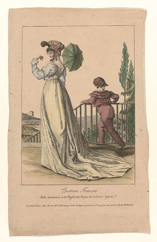 Costume Français, 1795, No. 20 : Robe boutonnée a la Hussard (...), anonymous, c. 1795 Canvas Print