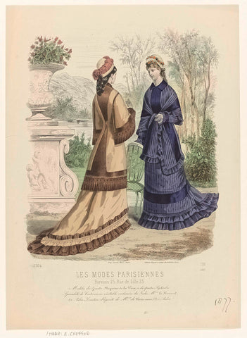 Les Modes Parisiennes, 1877, No. 1167 : Modèles des Grands Magasins (...), E. Cheffer, 1877 Canvas Print