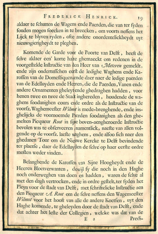 De beschrijving van de begrafenis van Frederik Hendrik, p. 19, Pieter Jansz. Post, 1651 Canvas Print