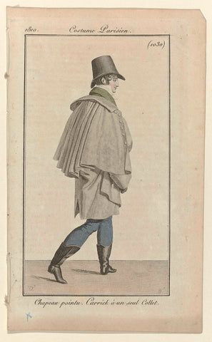 Journal des Dames et des Modes, Costume Parisien, 10 January 1810, (1030): Chapeau pointu (...), Pierre Charles Baquoy, 1810 Canvas Print