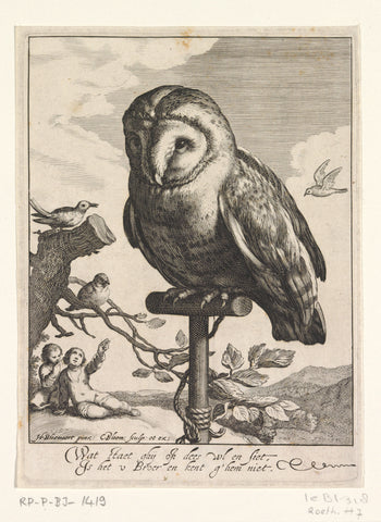 Resting owl, Cornelis Bloemaert (II), c. 1625 Canvas Print