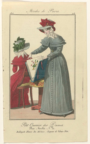 Petit Courrier des Dames, 1823, No. 173 : Redingote Blouse en Mérinos (...), anonymous, 1823 Canvas Print