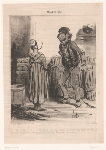 Woman at coal merchant from the Auvergne, Honoré Daumier, 1841 Canvas Print