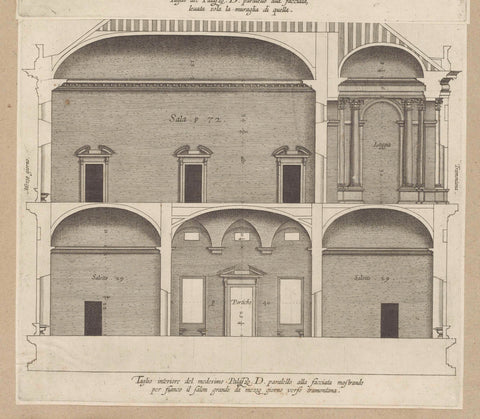 Cross-section of the villa Grimaldi in Genoa, Nicolaes Ryckmans, 1622 Canvas Print