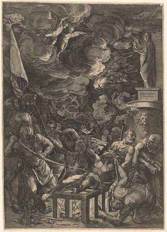 The Torture of Saint Laurentius, Cornelis Cort, 1571 Canvas Print