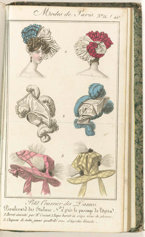 Petit Courrier des Dames, 5 February 1827, No. 35 / 447: 1 Berret executed by M.r Croizat..., anonymous, 1827 Canvas Print