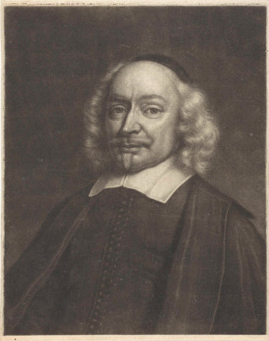 Portrait of the preacher Hendrick Blancheteste, Wallerant Vaillant, 1658 - 1677 Canvas Print