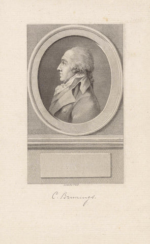 Portret van Christiaan Brunings, Reinier Vinkeles (I), 1786 - 1809 Canvas Print