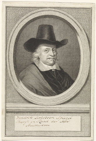 Portret van Hendrick Dircksz. Spiegel, Jacob Houbraken, 1749 - 1780 Canvas Print