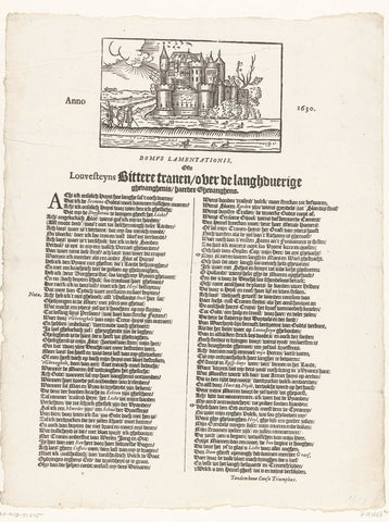 Gedicht tegen lang opsluiting van de Remonstrant gevangenen in slot Loevestein, 1630, anonymous, 1630 Canvas Print