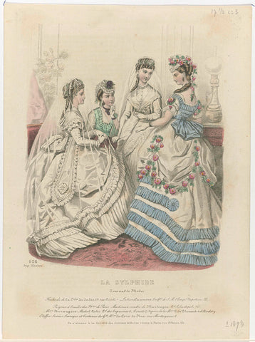 La Sylphide, ca. 1873, No. 956 : Foulards de la Cuie des Indes (...), anonymous, c. 1873 Canvas Print