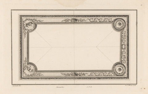 Ceiling with rosettes, de Saint-Morien, 1784 - 1785 Canvas Print