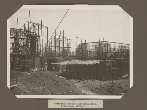 Reinforced concrete boiler foundation. 6 November 1926., anonymous, 1926 Canvas Print