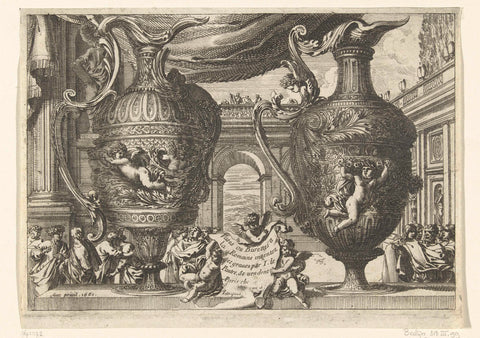 Titelblad: Vases ou Burettes a la Romaine, Jean Lepautre, after 1707 - before 1742 Canvas Print