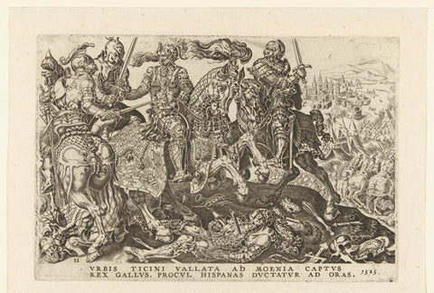 Capture of Francis I at the Battle of Pavia, 1525, Dirck Volckertsz. Coorn deer (possibly), 1570 - 1640 Canvas Print