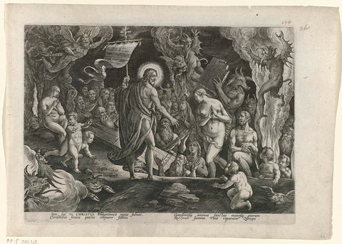 Christus in het voorgeborchte, Jan Collaert (II) (attributed to), 1585 - 1586 Canvas Print