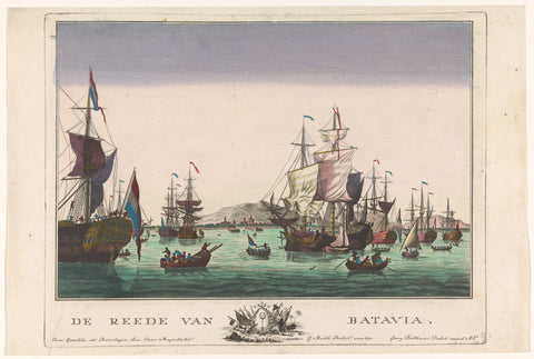 View of the port at Batavia, Georg Balthasar Probst, 1742 - 1801 Canvas Print