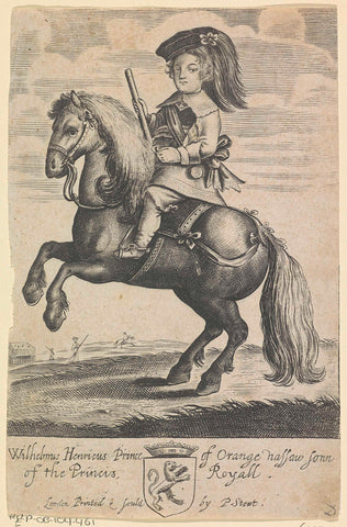 Equestrian portrait of William III, Prince of Orange, anonymous, 1655 Canvas Print