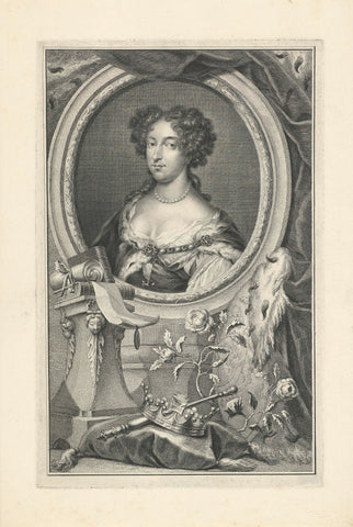 Portrait of Mary II Stuart, Queen of England and Scotland, Jacob Houbraken, 1750 Canvas Print