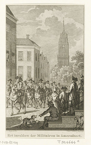 Inrukken van militairen in Amersfoort, 1785, Reinier Vinkeles (I), 1793 Canvas Print