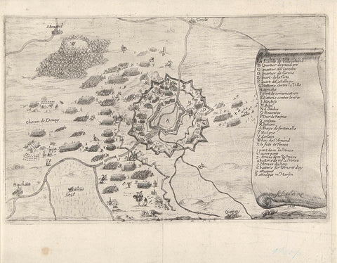 Siege and relief of Valenciennes, 1656, anonymous, 1656 - 1660 Canvas Print