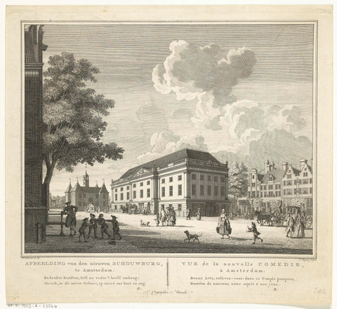 View of the new Amsterdam Theatre on the Leidseplein, Cornelis Bogerts, 1774 Canvas Print