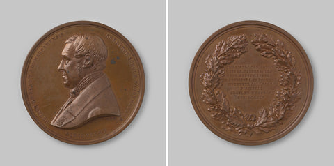 Thirty-fifth anniversary of the educational institution Noorthey bij Voorschoten, medal by the pupils to the founder Petrus de Raadt re honoured, David van der Kellen (1804-1879), 1855 Canvas Print