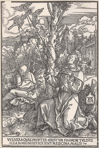 The stigmatization of St. Francis, Albrecht Dürer, 1503 - 1504 Canvas Print